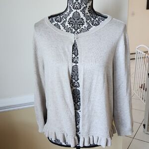 89th & Madison Light Gray Cardigan Sweater